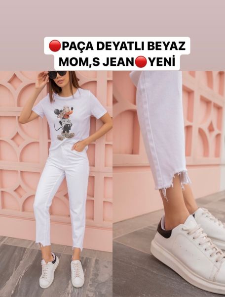 PAÇA DETAYLI KOT PANTOLON