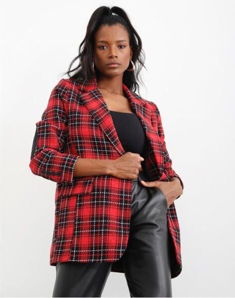 EKOSE DESENLİ BLAZER CEKET