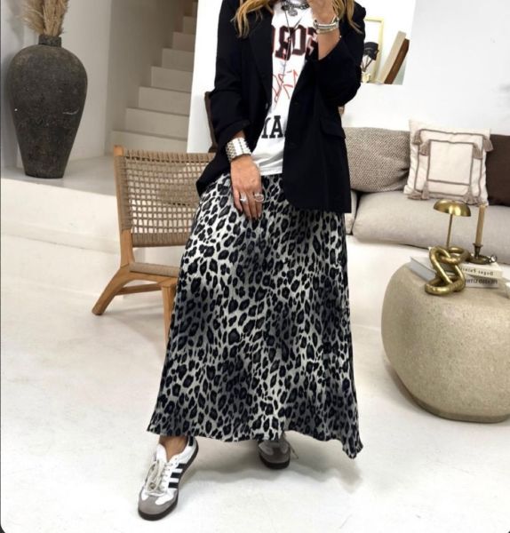 LEOPAR DESENLİ MAXİ BOY ETEK