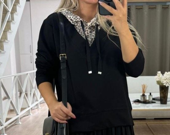 LEOPAR DESENLI MOBAL KUMAŞ SWEAT