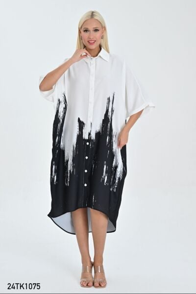 YARASA KOL ITHAL OVERSİZE ELBİSE