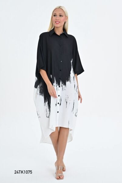 YARASA KOL ITHAL OVERSİZE ELBİSE