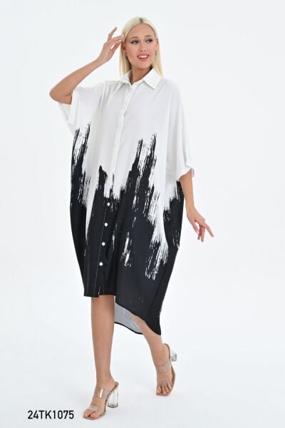 YARASA KOL ITHAL OVERSİZE ELBİSE