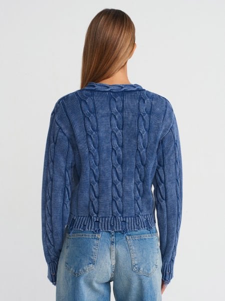 SAÇ ÖRGÜLÜ BATİK MİNİ HIRKA