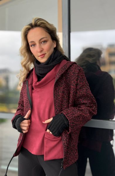 LEOPAR BASKILI KAŞE MONT