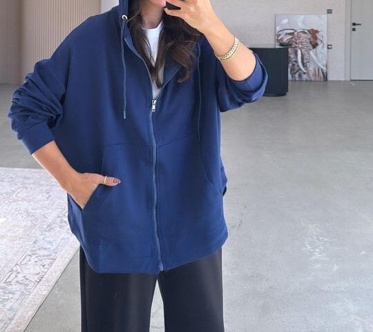 MOBAL KUMAŞ ETEK UCU OVAL OVERSIZE SWEAT