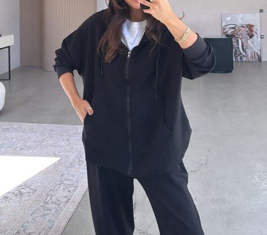 MOBAL KUMAŞ ETEK UCU OVAL OVERSIZE SWEAT