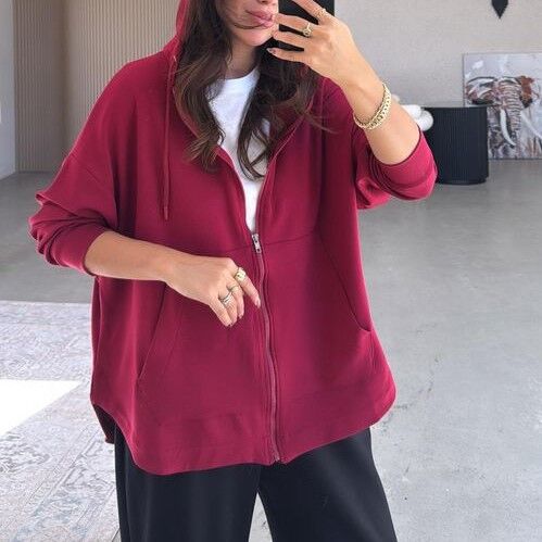 MOBAL KUMAŞ ETEK UCU OVAL OVERSIZE SWEAT