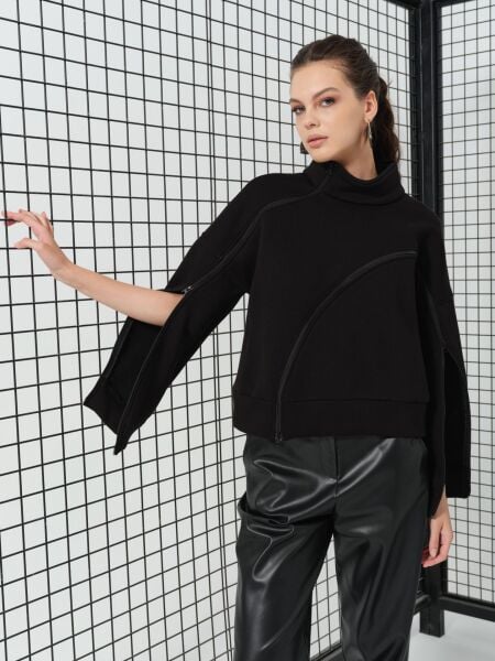 ŞARDONLU FERMUAR DETAYLI SWEAT