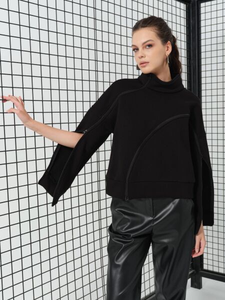 ŞARDONLU FERMUAR DETAYLI SWEAT