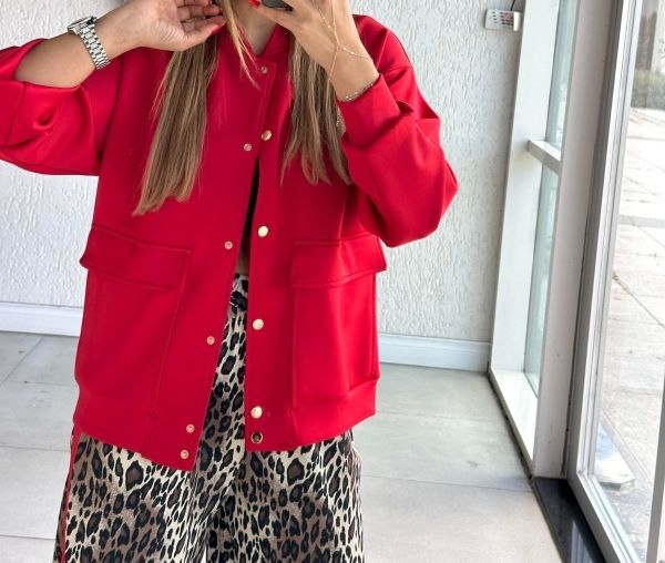 LEOPAR DETAYLI CEKETLİ  IKILI TAKIM