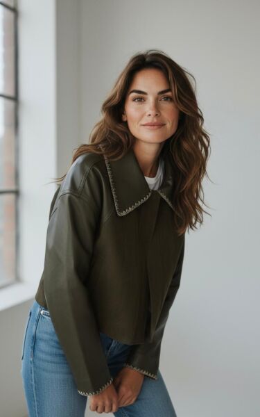 GUDERI DERİ DETAYLI TAKIM