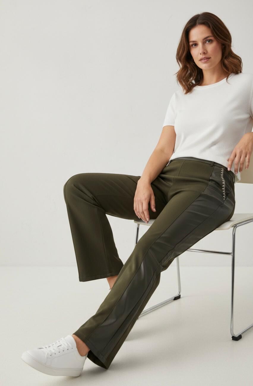 GÜDERİ DERİ DETAYLI PANTOLON