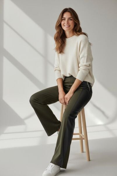 GÜDERİ DERİ DETAYLI PANTOLON