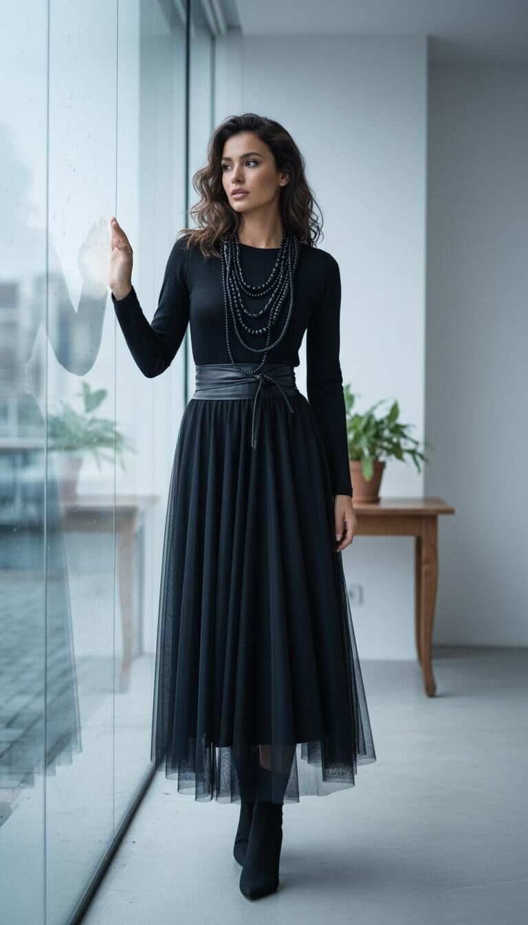 MAXİ BOY ASTARLI TÜTÜ ETEK