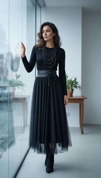 MAXİ BOY ASTARLI TÜTÜ ETEK