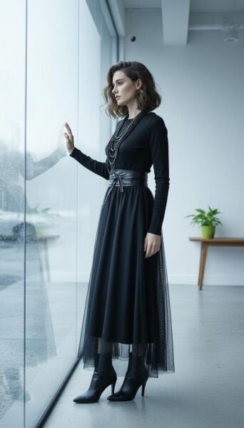 MAXİ BOY ASTARLI TÜTÜ ETEK