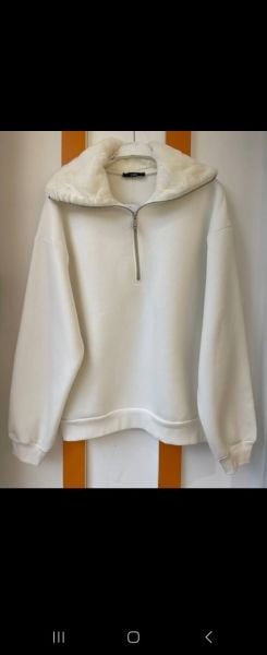 YAKASI PELÜŞ DETAYLI SWEAT