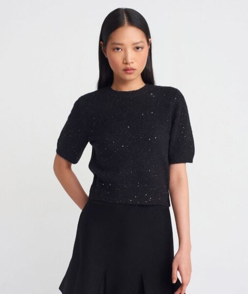 SİMLİ YUMOŞ KISA KAZAK