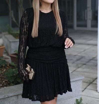 ASTARLI MİNİ DANTEL ELBİSE