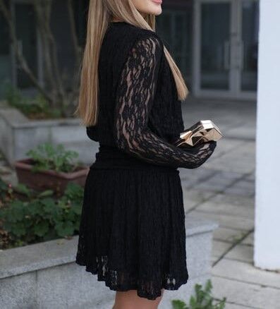 ASTARLI MİNİ DANTEL ELBİSE