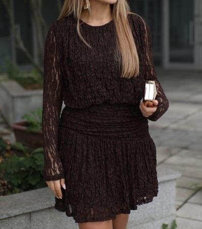 ASTARLI MİNİ DANTEL ELBİSE