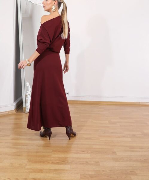 SCUBA KREP KUMAŞ YIRTMAÇ DETAYLI ELBİSE