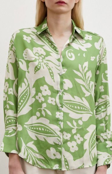 ÇİÇEK DESENLİ SATEN GÖMLEK