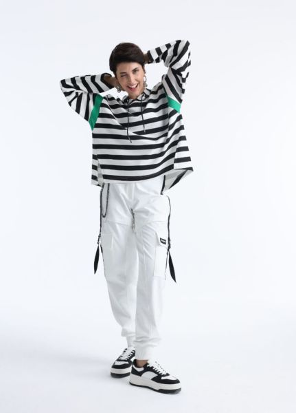 İTHAL YARASA KOL ÇİZGİLİ OVERSİZE SWEAT