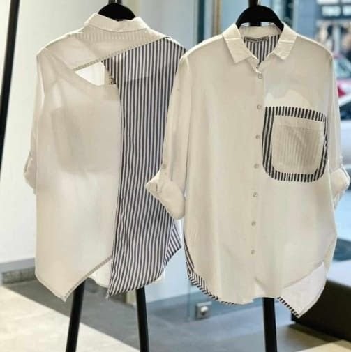 SIRT DETAYLI KETEN GÖMLEK