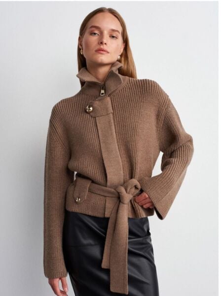 KUŞAKLI TRIKO CEKET