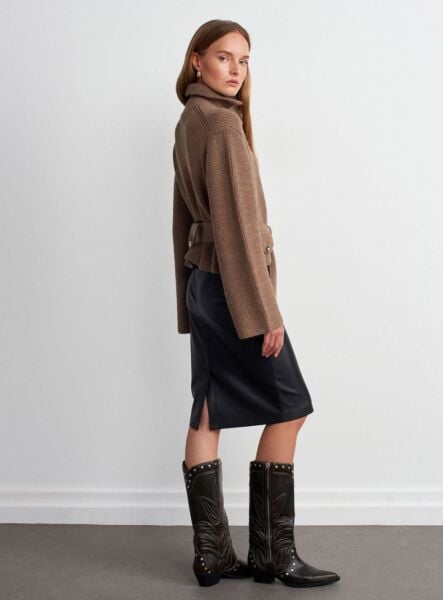 KUŞAKLI TRIKO CEKET