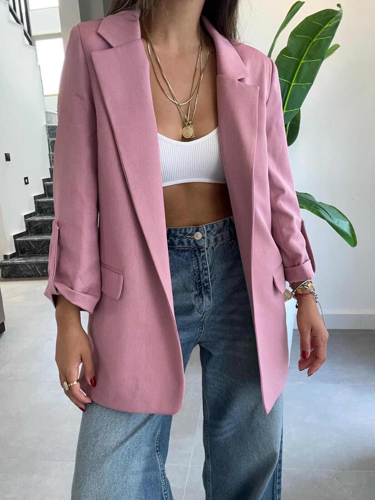 ASTARLI KOL BANTLI BLAZER CEKET