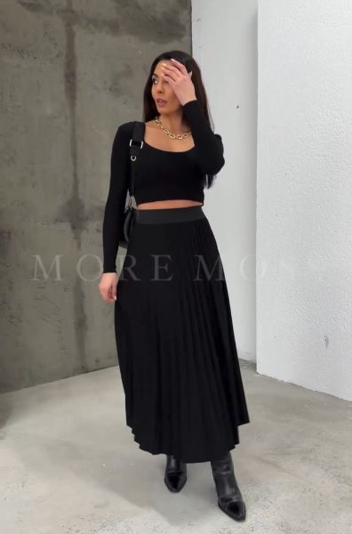 KREP KUMAŞ PİLELİ ETEK