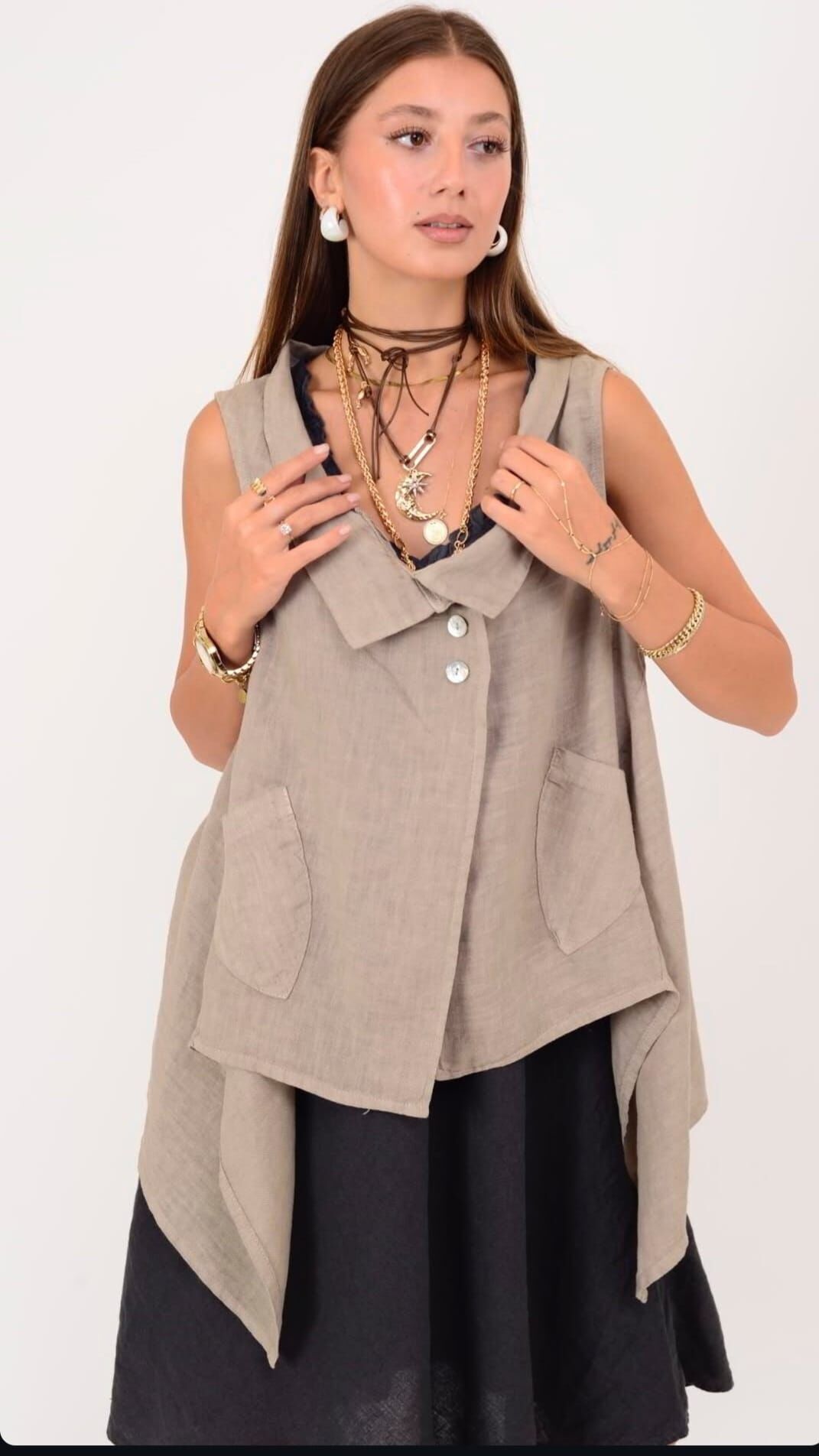 KETEN OVERSİZE YELEK