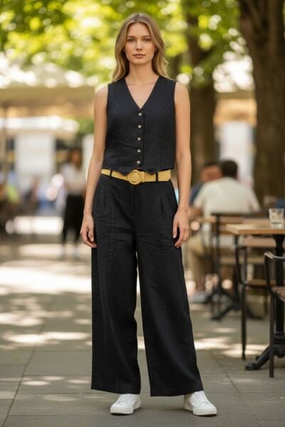 İTHAL KETEN YELEKLI TAKIM