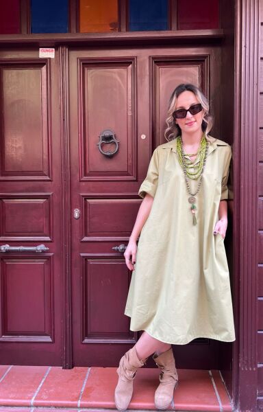 PAMUKLU A KESIM GÖMLEK ELBİSE