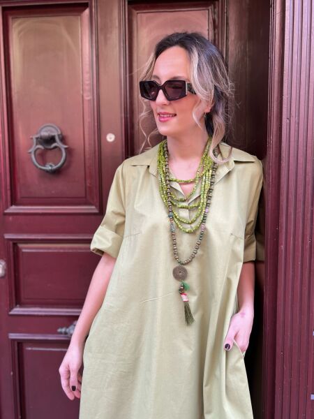 PAMUKLU A KESIM GÖMLEK ELBİSE