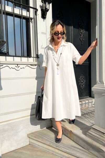 PAMUKLU A KESIM GÖMLEK ELBİSE