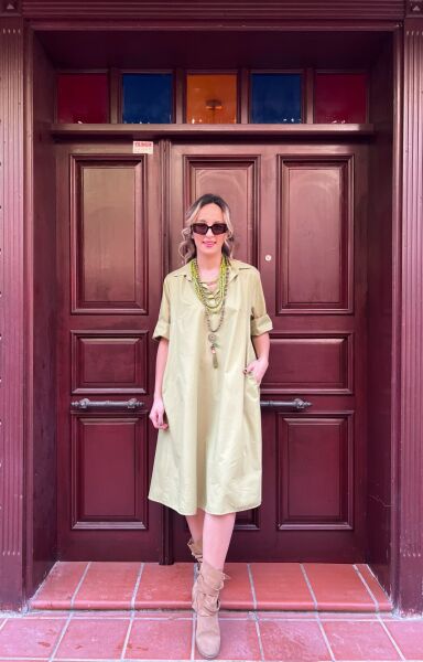 PAMUKLU A KESIM GÖMLEK ELBİSE