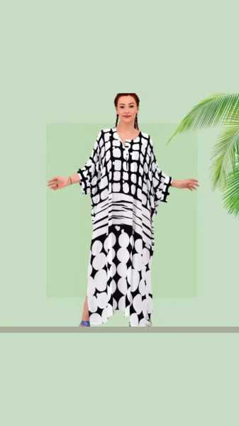 OVERSIZE PAMUKLU VISKON ELBİSE